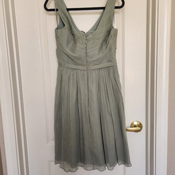 NWT J. Crew Silk Chiffon Heidi Dress Dusty Shale size 0 - Picture 3 of 7